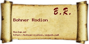 Bohner Rodion névjegykártya